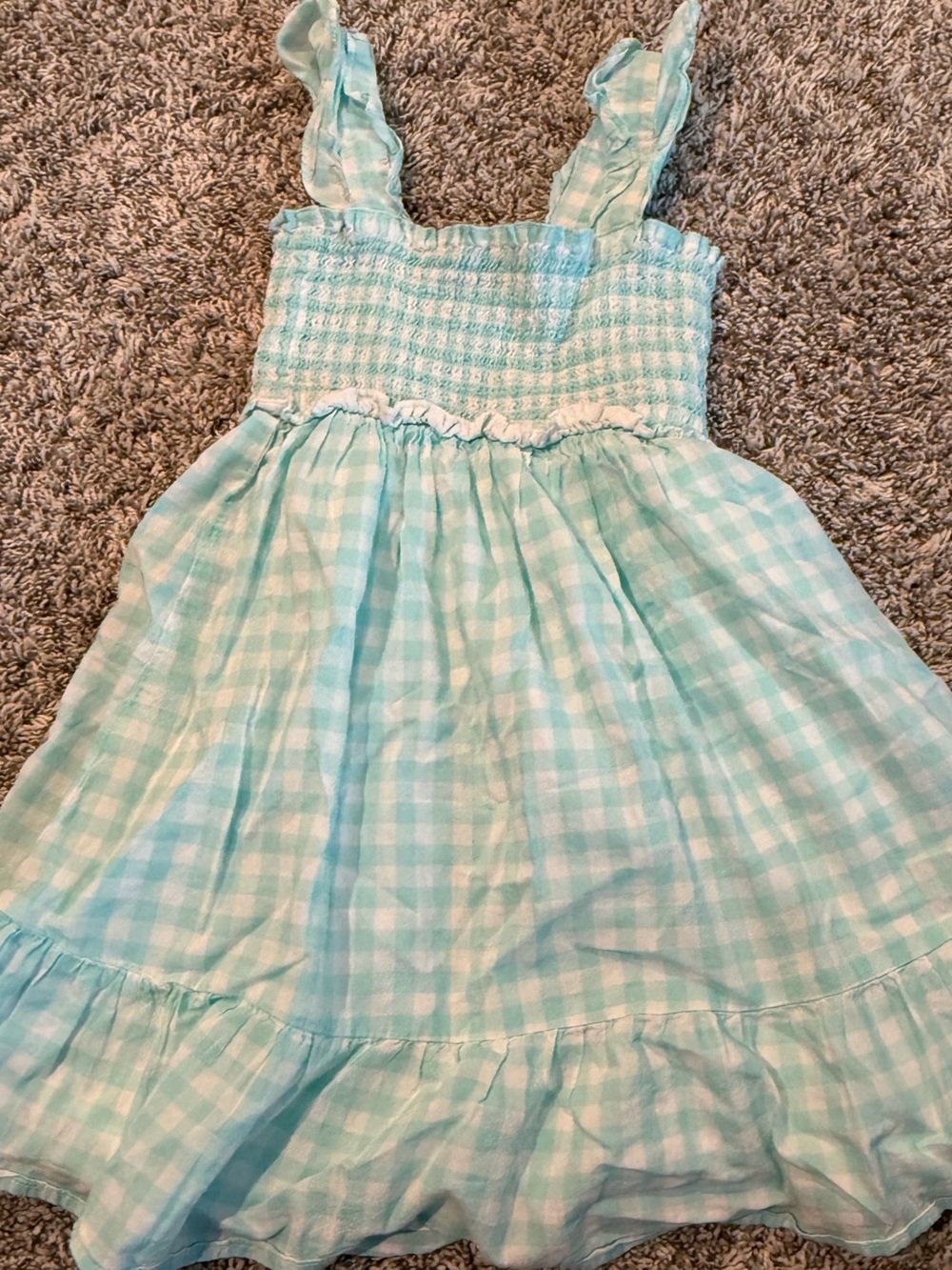 Janie and Jack Mint Green Gingham Sun Dress